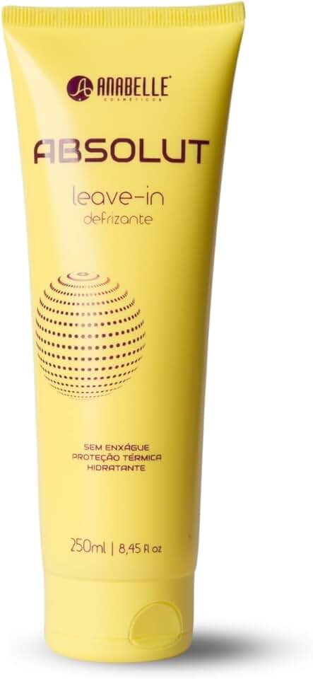 Leave-in Absolut 250ml Anabelle Cosméticos – Finalizador Antifrizz e Protetor Térmico – Disciplinante, Brilho Extra, Para Cabelos Danificados e Quimicamente Tratados