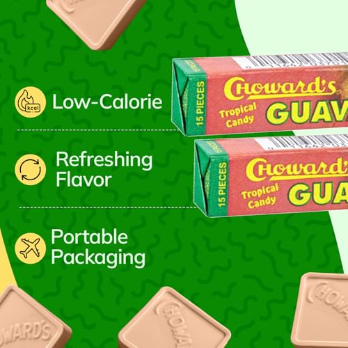 Choward's Guava Tropical Candy | Unique Fruit Flavors of Mint for Everyday Freshness | Perfect for Travel, Sharing, and Gifting | Distinctive Taste in Convenient Packaging | (24 pack per box)