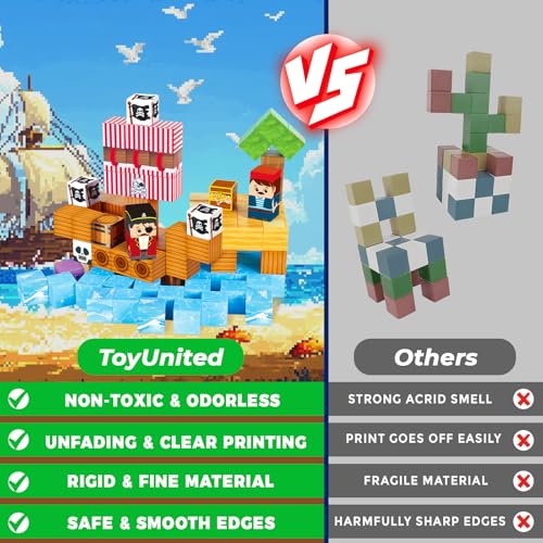 image for ToyUnited Magnetic Blocks - 100PCS Build Pirate-Ship World Set - Magne