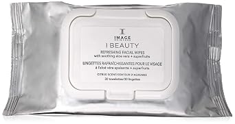 IMAGE Skincare, I BEAUTY Refreshing Facial Cleansing Wipes, Effectively Cleanse and Remove Makeup with Cucumber and Aloe Vera, 30 Count