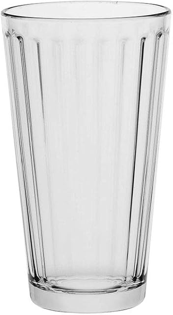 AmazonCommercial Fluted Highball Drinking Glasses, Barware Glass Tumbler, 384 ml, Set of 8