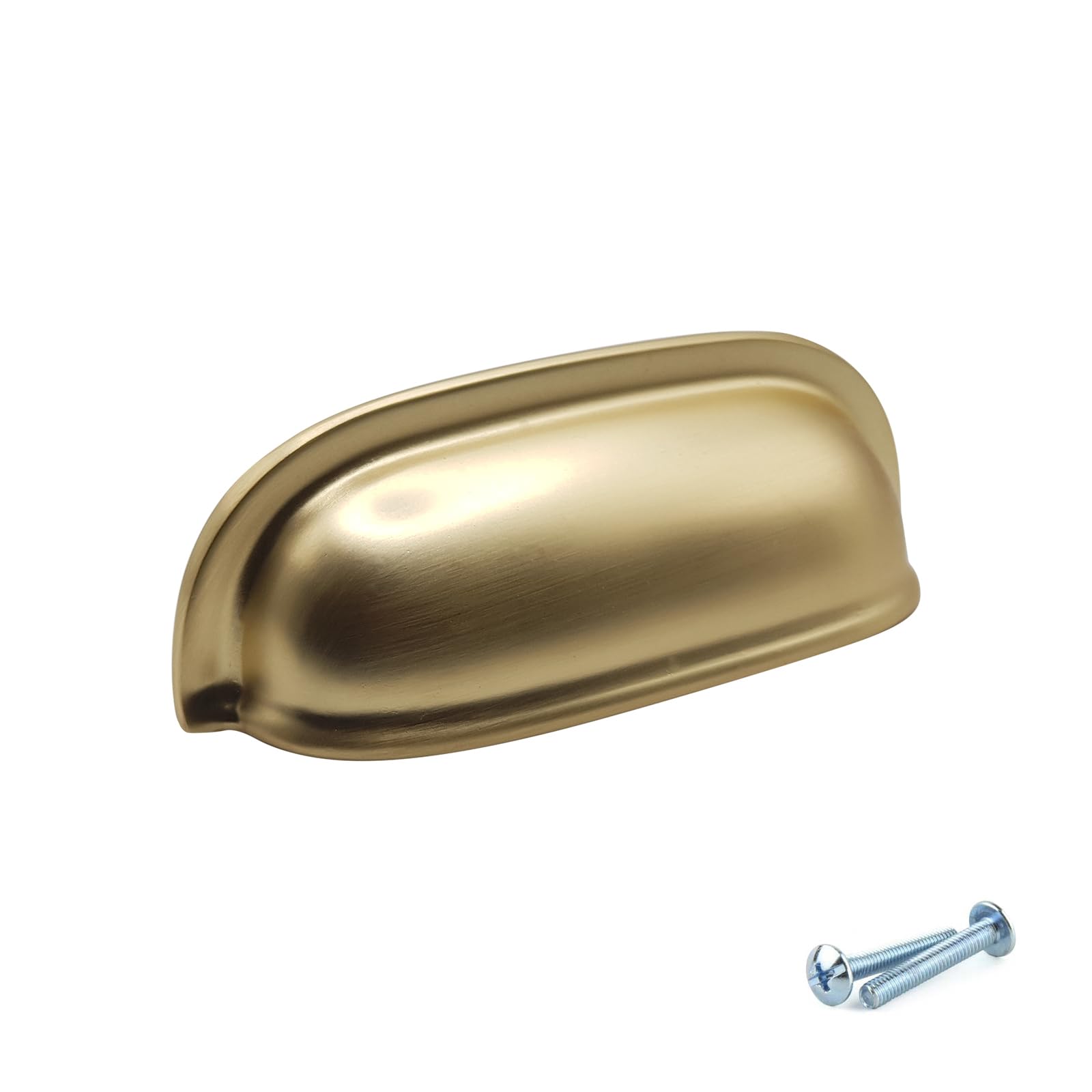 M4tec Brushed Brass Cup Kitchen Cupboard Door Handles, Kitchen Cabinet Door Handles, And Drawers, Bedroom Furniture Pull Handles - Vg5 Series: 64 Mm