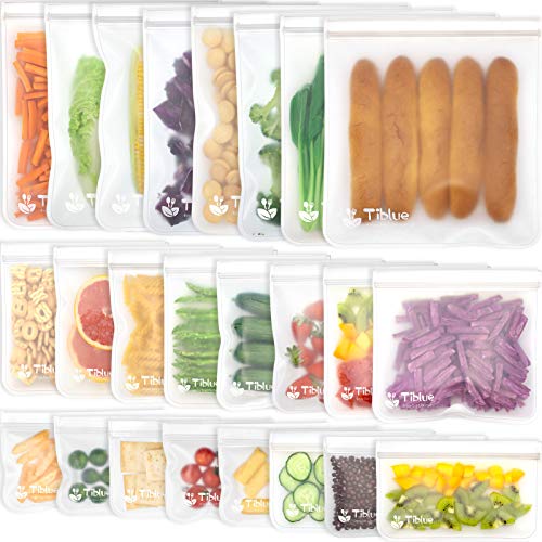 Reusable Food Storage Bags - 10 PCS BPA FREE Freezer Bags(2 Gallon Bags + 4 Reusable Sandwich Bags + 4 Reusable Snack Bags) LEAKPROOF Reusable Lunch Ziplock Bags for Food Travel Make-up Home