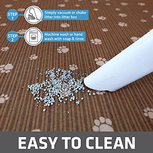 Image of Drymate Original Cat Litter Mat, Contains Mess from Box, Protects Floors, Urine-Proof, Machine Washable, Soft on Kitty Paws, Absorbent, Waterproof (USA Made, Recycled Content) (20 inchx28 inch)(BrownTanPaw)