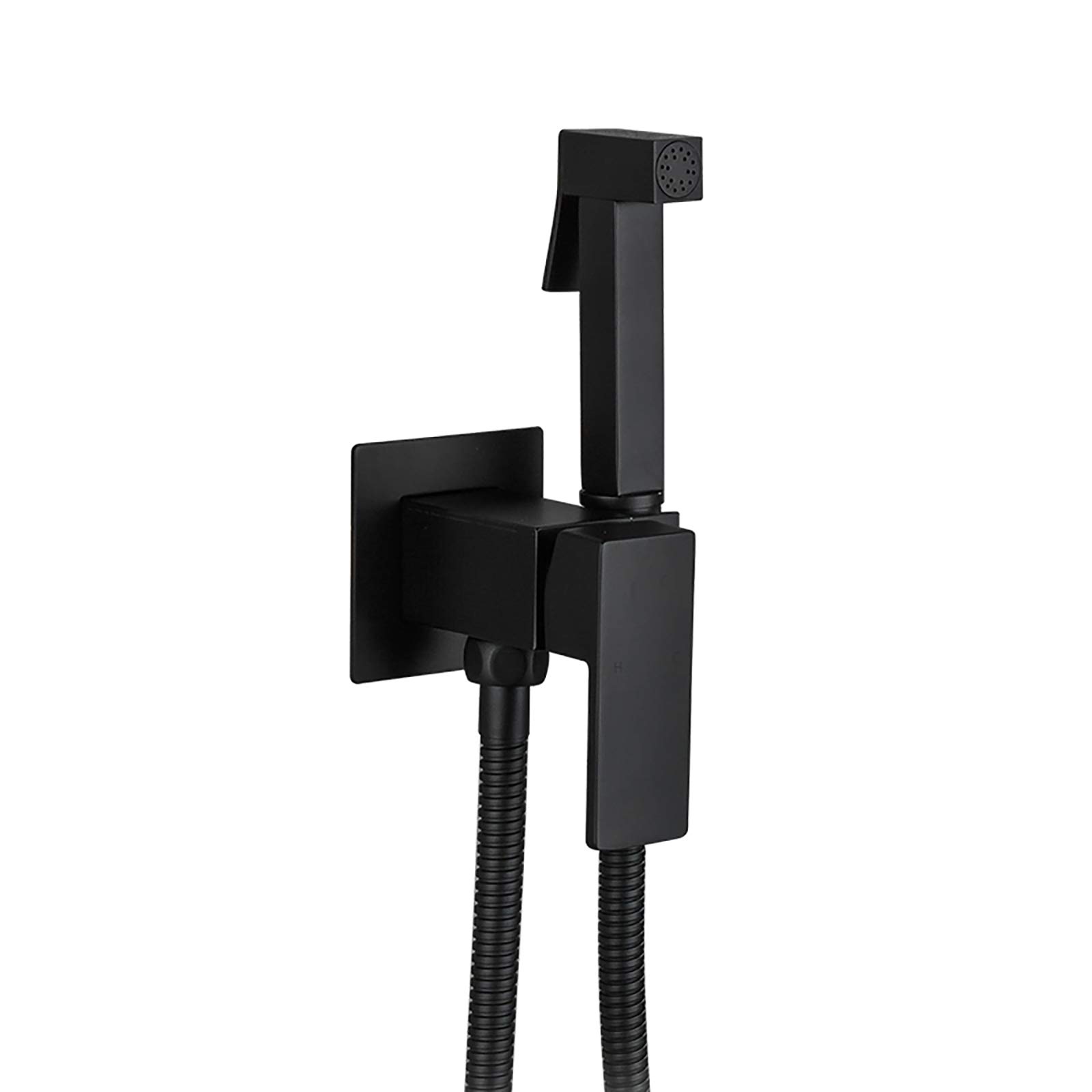 Black Handheld Bidet Sprayer for Toilet Brass Bathroom Cloth Diaper Sprayer Set with Hot and Cold Water Bidet