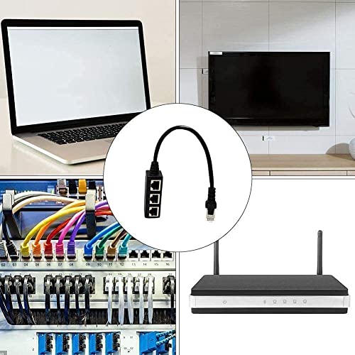 Image of RJ45 Ethernet Splitter Cable, HRIOEKAX RJ45 Y Splitter Adapter 1 to 3 Port Ethernet Switch Adapter Cable for CAT 5 CAT 5e CAT 6 CAT 7