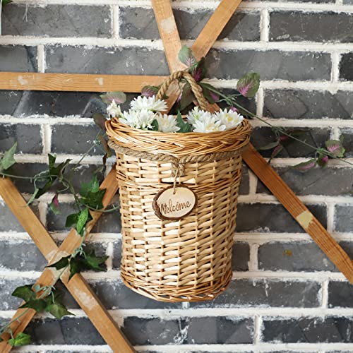 Woven Wicker Hanging Basket Door Hanging Basket Wall Decorations For Home Garden Farmhouse (Original) #TOP1