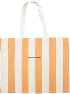 كيابي شنطة يد كبيرة توت مخططة للنساء BRU50، لون بيج