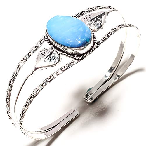 Bracelet Kada argent 925 opale manchette réglable fait main SF-1581