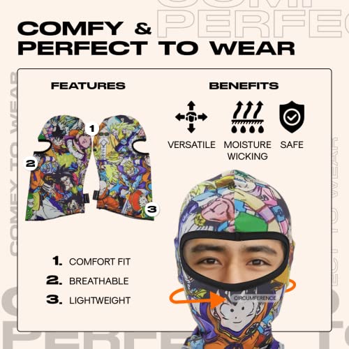 Anime Ski Mask With Design - Dzb Black Balaclava A Summer Skii And Winter Masks For Men Women, Face Cover Windproof Motorcycle Uv Protection #TOP2