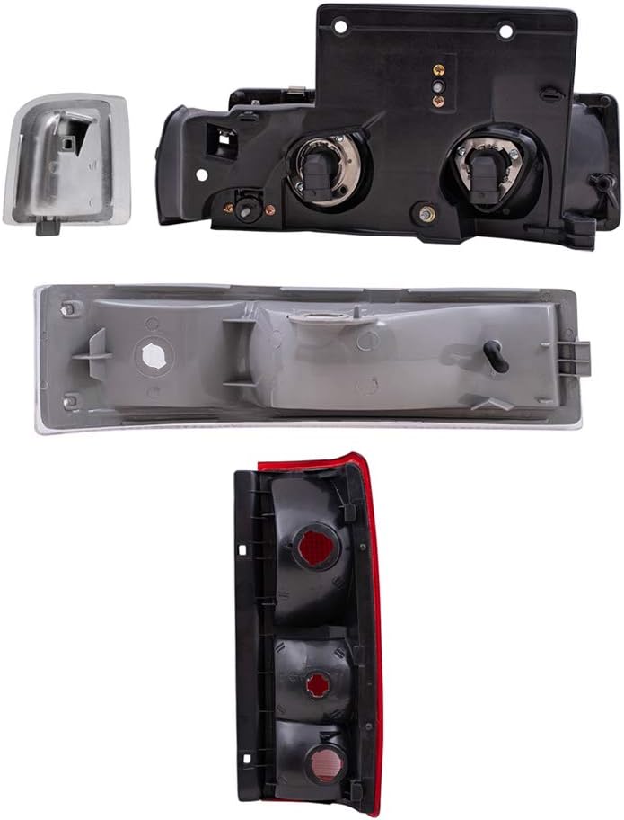 Brock Replacement Headlights Tail Lights and 4 Pc Park Signal Lights Compatible with 1995-2005 Astro Safari