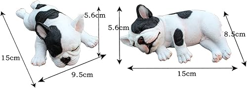Miniatura 2 de Escultura de bulldog francés, estatuas de jardín, estatuas para exteriores, esculturas de perro, adorno de resina para patio, hogar, adornos