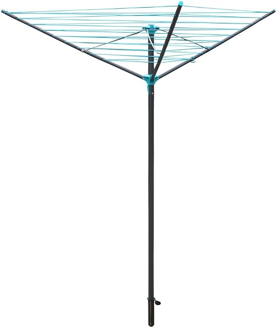 JVL 3 Arm Powder Coated Steel Rotary Airer, 30 Metres, Grey (11-200)