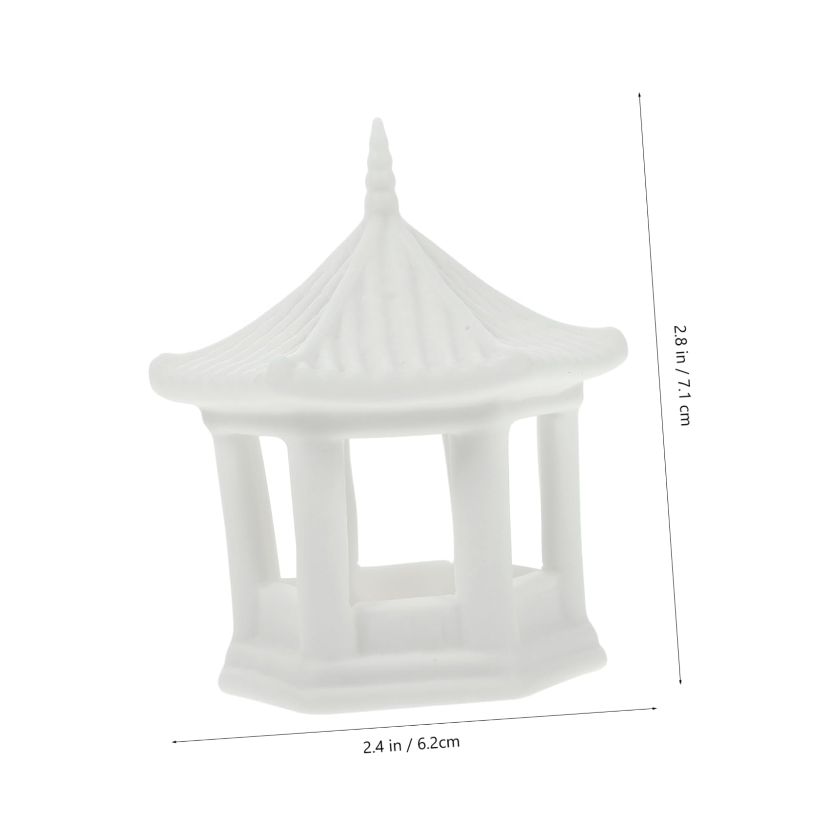 Mipcase 5 Pièces Ornements De Belvédère Hexagonaux Plantes D'aquarium en Soie Décorations Décor De Réservoir Axolotl Pavillon De Jardin Mini Pavillon Aquarium Étang Céramique Blanche