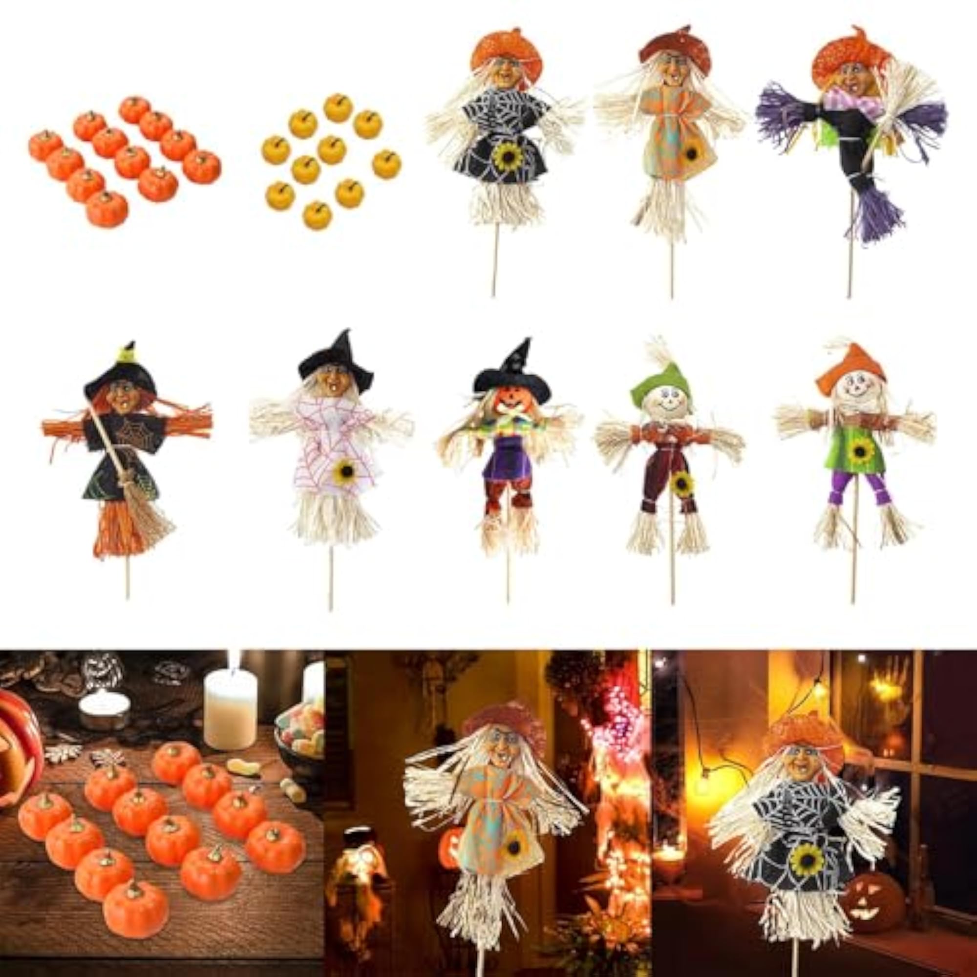 12Pcs Pumpkins Fall Harvest Decorative Pumpkins Set