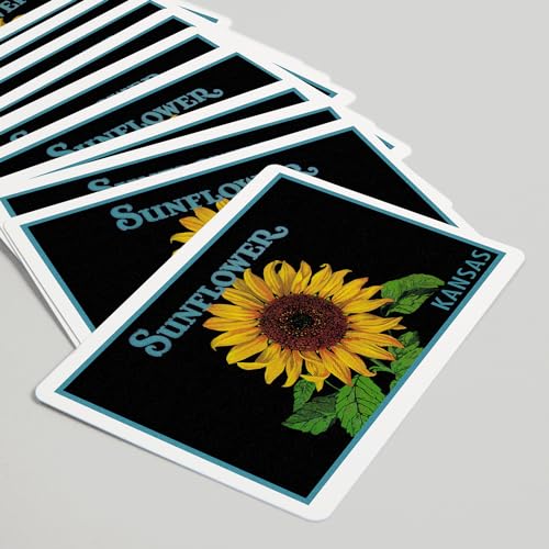 Baraja de 52 cartas estilo póker Kansas Sunflower Brand miniatura 5
