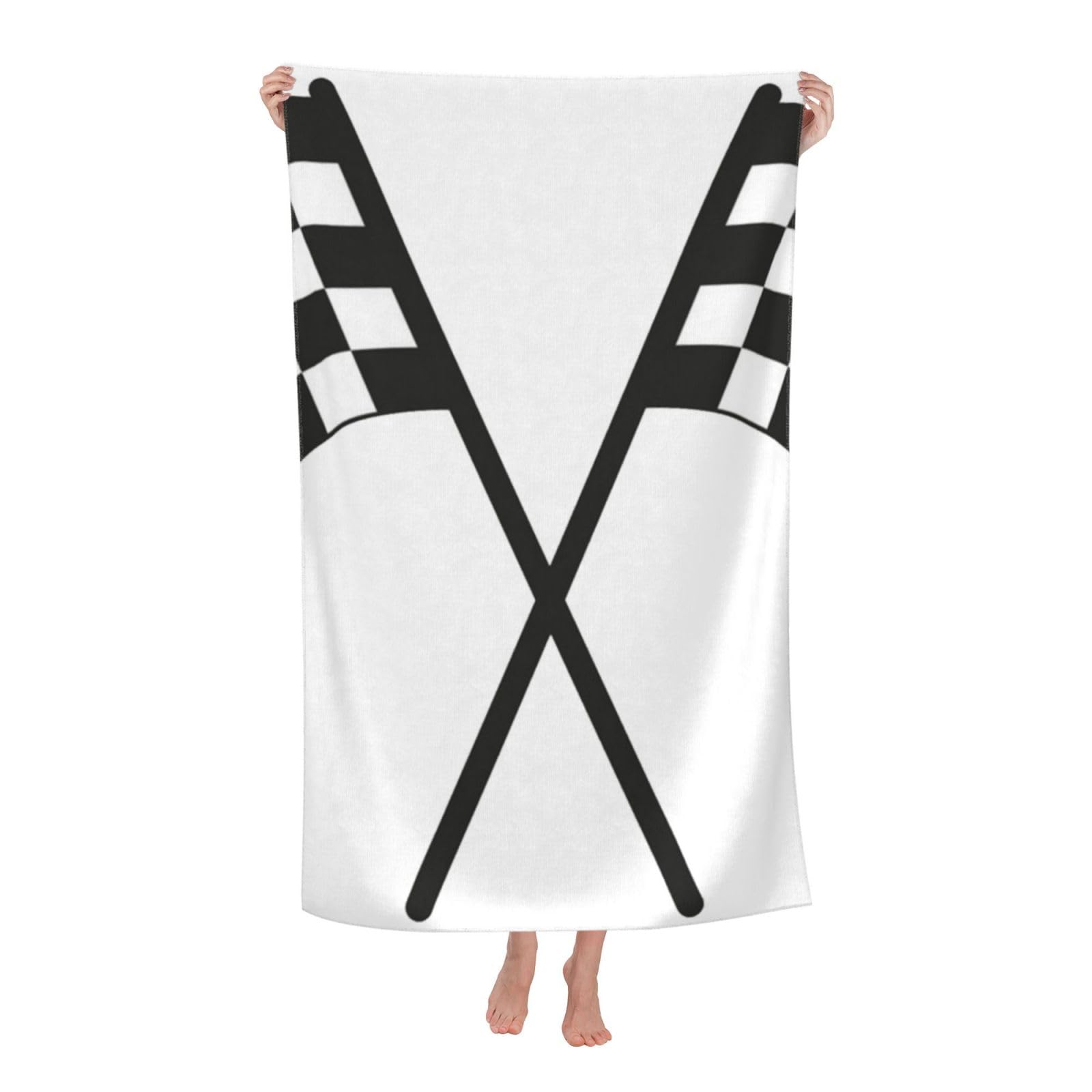 LSRCPD Beach Towel Checkered Racing Flag Microfiber Beach Towels Blanket Oversized Tropical Big Extra Large XL Pool Towels Quick Dry Sandproof for Women Girls Kids