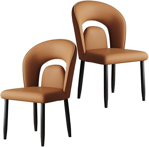 Miniatura 32 de YVYKFZD Leather Dining Chairs, Kitchen Chairs Set with Curved Back, Upholstered Dining Room Chair, Armless Comfy Side Chair, for Living Room,