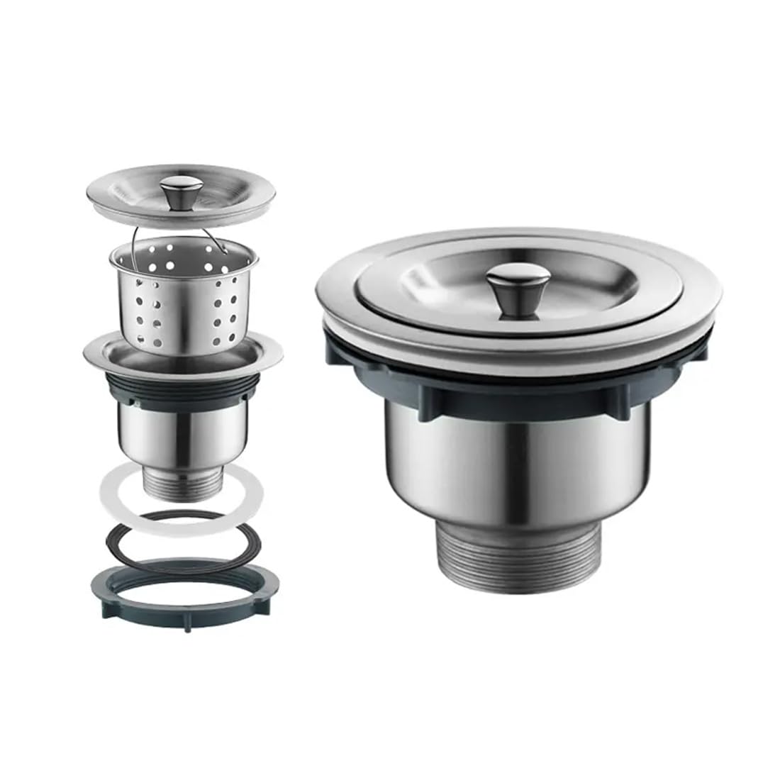 Imaashi Stainless Steel Sink Drain Waste Coupling/Jali 3-in-1 Strainer, Waste Basket, and Sealing Lid for Sparkling Kitchen Hygiene. Size 4 inch (Made in India) (B0CCJZKLPH) Amazon Price History, Amazon Price Tracker