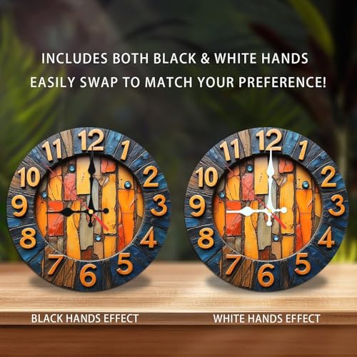 Reloj de pared de madera único 10 pulgadas decorativo miniatura 2