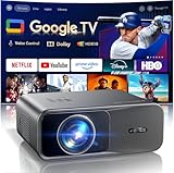 Smart Projector【Official Google TV/Dolby】Projector 4K with ARC and HDR10, WiMiUS Native 1080P Movie Projector with Autofocus/Keystone, Wi-Fi6 and Two-Way Bluetooth Home Projecteur for Indoor & Outdoor