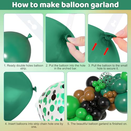Image of Amandir 153pcs Green and Brown Balloon Garland Arch Kit Different Sizes