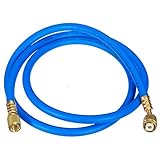 ESUMIC R410A R134A AC Refrigerant Charging Hoses 1/4'' 5ft HVAC SAE 800PSI Hose Blue
