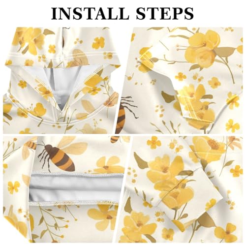 KLL Embroidery Bee Butterfly Flowers Watercolor Toddlers and Boys' Sweatshirts Sweater Casual Pullover Hoodie Kangaroo3