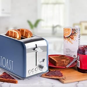   Rae-Dunn-Toaster-Stainless-Steel-2-Slice-Square-Toaster-Wide-Slot-with-5-Browning-Levels-with-Bagel-Defrost-and-Cancel-Options-Navy