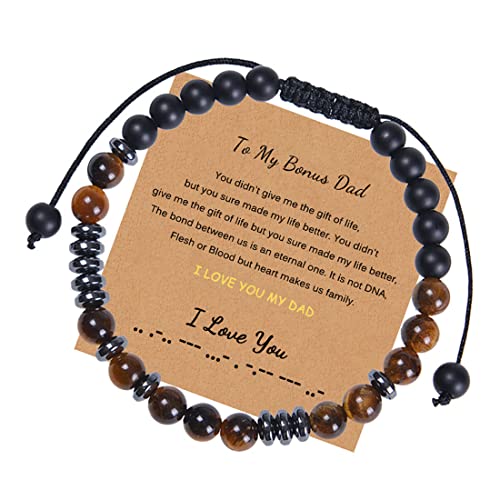 Regalos para Padres Papá Pulsera - Regalo del Día del PadrePulsera Código Morse Te quiero Para Longitud Ajustable, Dad cuero Pulsera，Para papá regalo