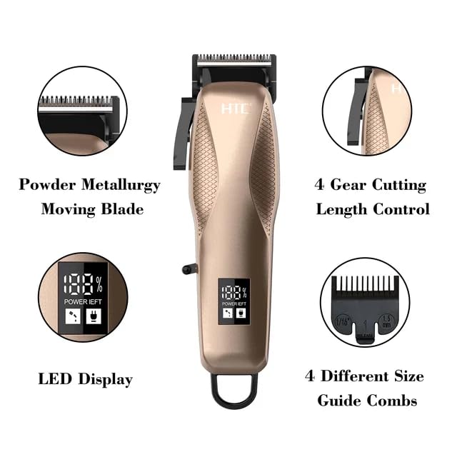 Image of Trimmer HTC AT- 706 TRIMMER For Men And Women Shaving And Trimming Cordless Charging T-C, Gold