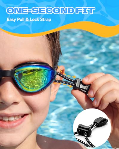 Aegend Swim Goggles Kids 3-14 Anti-Fog Leak-Proof Pool Beach Vacation — view 2