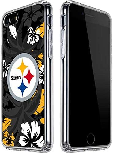 Skinit Clear Phone Case Compatible with iPhone SE (2nd & 3rd Gen) - Officially Licensed NFL Pittsburgh Steelers Tropical Print Design