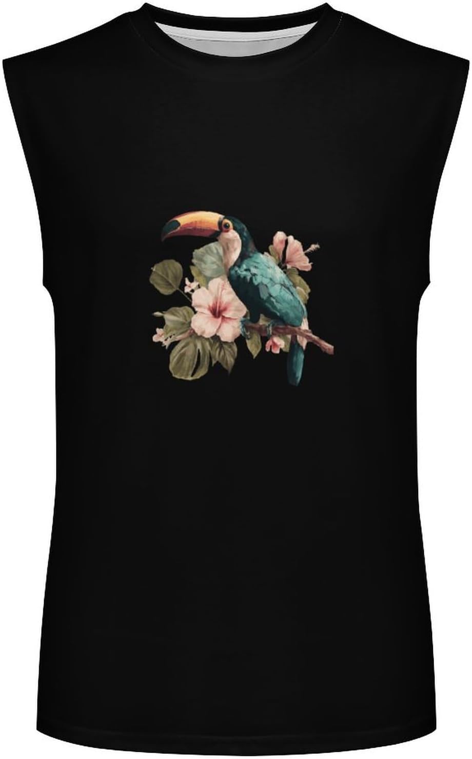 Tropical Toucan Men Summer Sleeveless Crew Neck Top 5XL