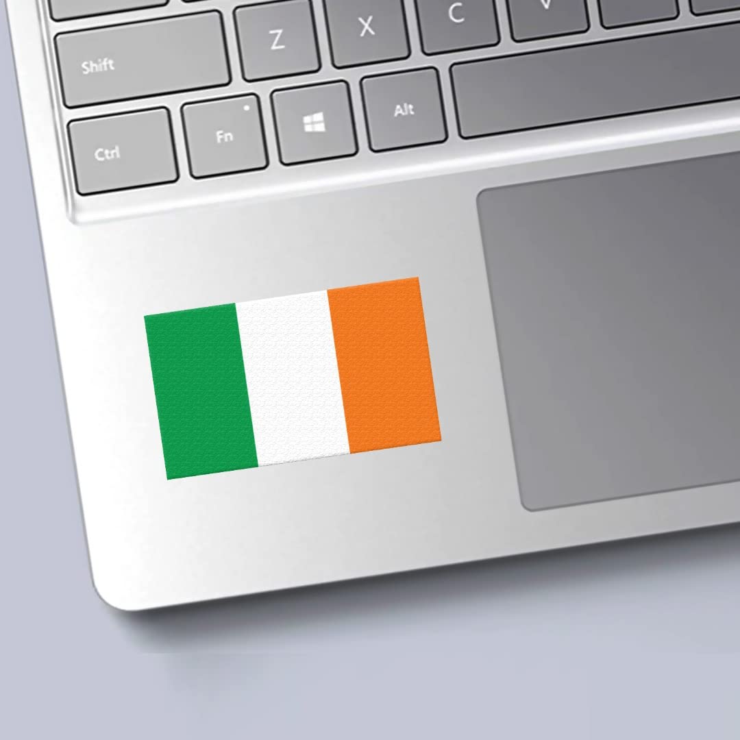 Handmade By Stukk 4 X Irish Republic Of Ireland Flag Vinyl Sticker For Car Bumper Ipad Van Laptop