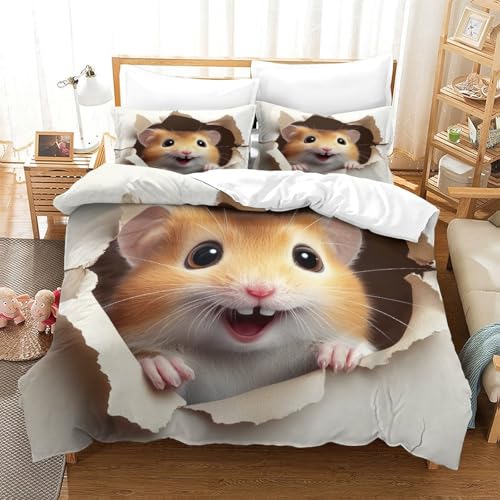 Linge de lit chat ninja 3D housse de couette 220x240 microfibre hypoallergique king