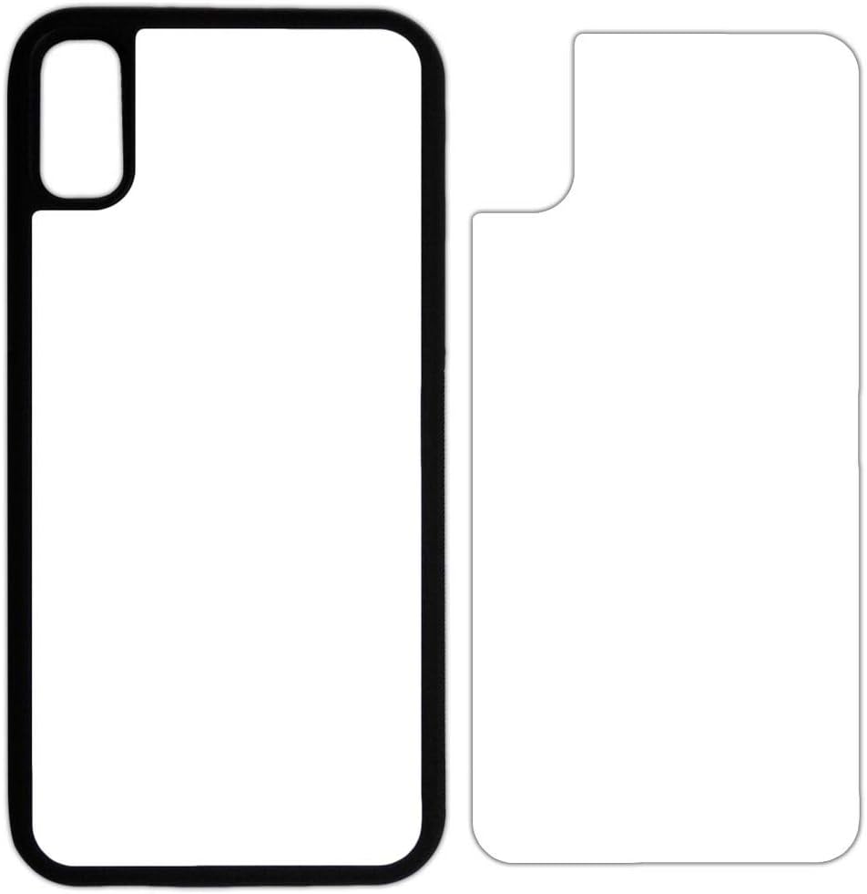 10 x Apple iPhone X-Rubber-Black - Blank dye case + Inserts for dye Sublimation Phone Cover/Blank Printable case, Made by INNOSUB USA