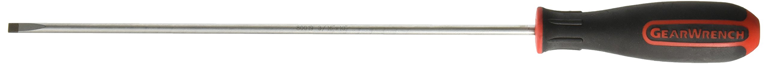 Tournevis bi-matière à fente 3/16" antidérapant avec longue tige acier chrome vanadium