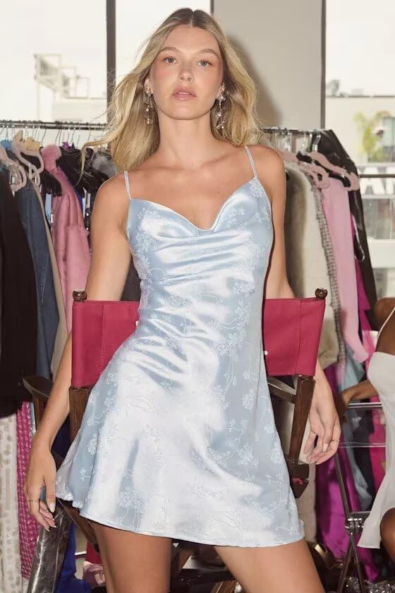 Floral Satin Homecoming Dresses Short Mini Cocktail Party Dress 20252