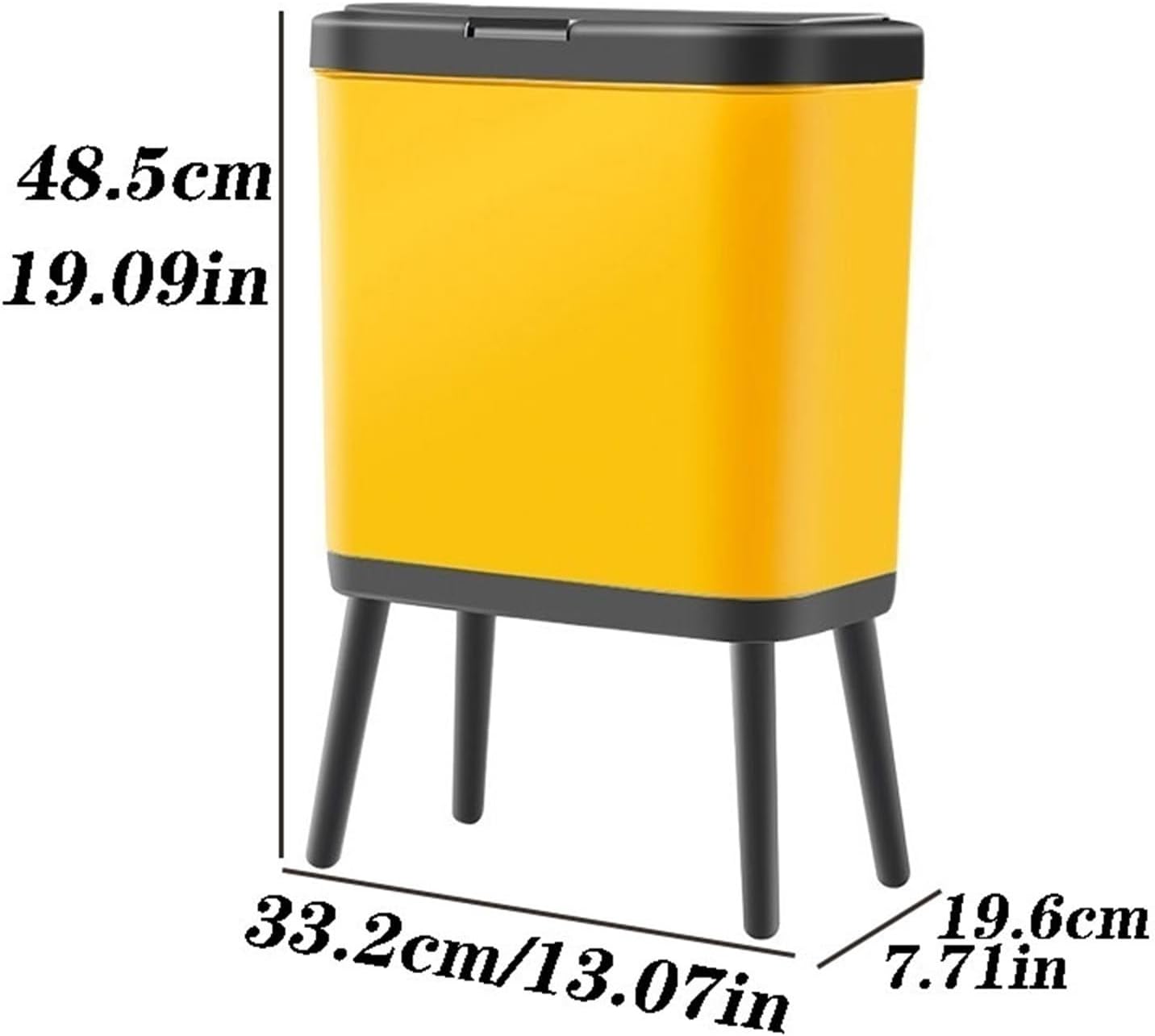 Trashbin High-Footed Large-Capacity Kitchen Trash Can Household Large Toilet Toilet with Cover Creative Living Room Trash Cans(C)