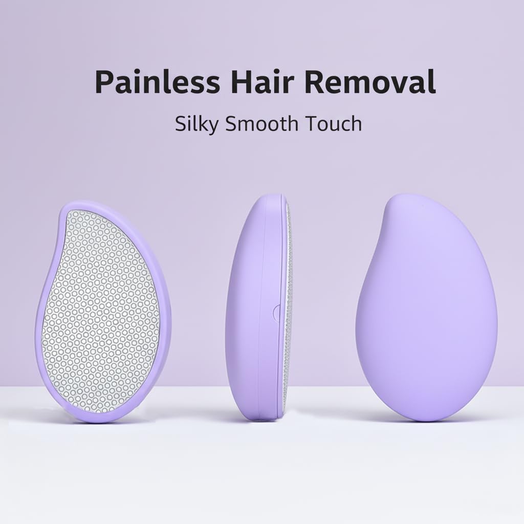 2 in 1 Hair Remover & Exfoliator，Suitable for Sensitive Skin，Pure Physical Construction，Painless Reusable Hair Removal Tool for Full Body