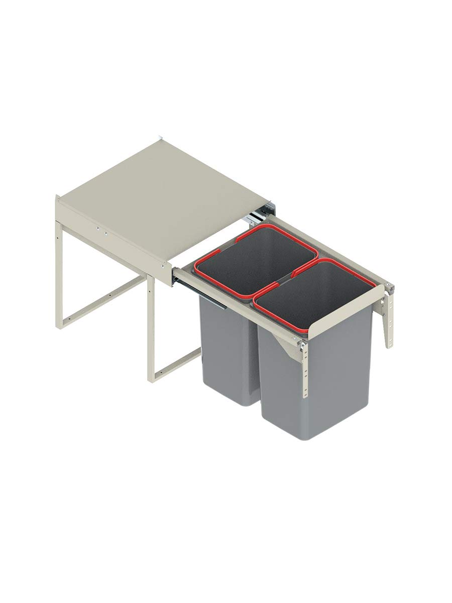 REJS RECYCLE BIN PULL OUT KITCHEN WASTE BIN W:450mm-2x20L(JC606M-2)