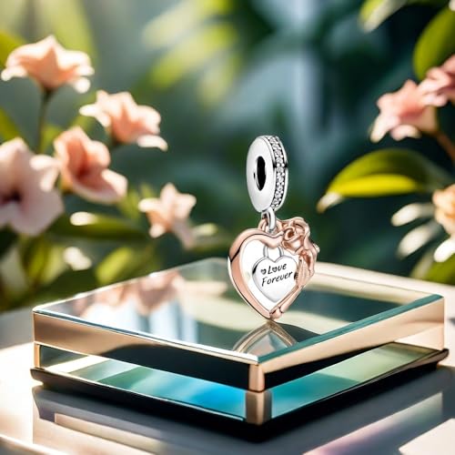 Image of Mom Family Charms Bead for Bracelets and Necklaces Jewelry Charm for Women Valentine Mother's Day