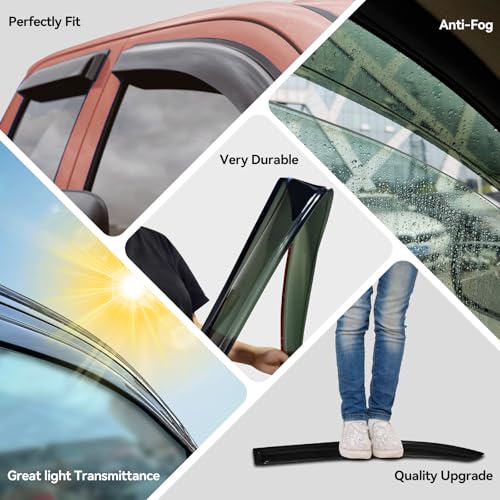 Image of in-Channel Window Visors Rain Guards for 1992-2006 Ford E-150 /E-250 /E-350 /E-450 /E-550 Super Duty, Window Vent Wind Deflectors Visors Shades for 92-06 Econoline Cargo Van, 2PCS