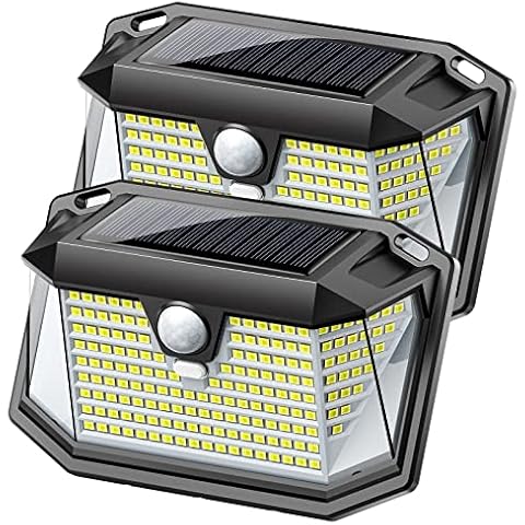 Koicaxy Solar Security Lights Outdoor, 202 LED Solar Motion Sensor Lights with 3 Modes 270° Wide Angle Flood Light IP65 Waterproof Wall Lights for Front Door Porch Garden Yard Driveway (2 Pack) Cover
