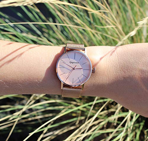 Gigandet Damenuhr Analog Quarz mit Metallarmband Minimalism