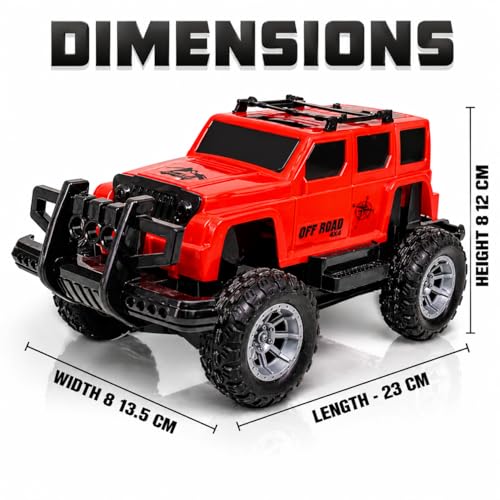 Image of Magicwand 1:18 Scale R /C Rechargeable Open Off-Road Jeeep with Gun Pistol Remote Lights & Music for Kids [Colors As per Stock]