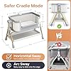 3 in 1 Baby Bassinet Bedside Sleeper, Rocking Bassinet for Baby with Wheels, Music Night Light, Storage Basket, Mattress, Adjustable Height, Portable Rocking Bedside Sleeper for Newborn Infant #1