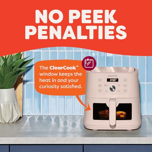 Instant Pot 4QT VORTEX 6-in-1 Mini Air Fryer, Air fry, Bake, Roast, Broil, Dehydrate or Reheat, Rosewater, 4 Quarts