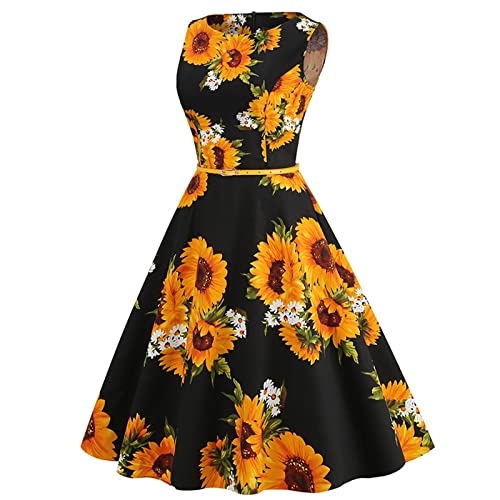 Robe vintage années 50 en coton noir pour vos soirées d'été rétro chic